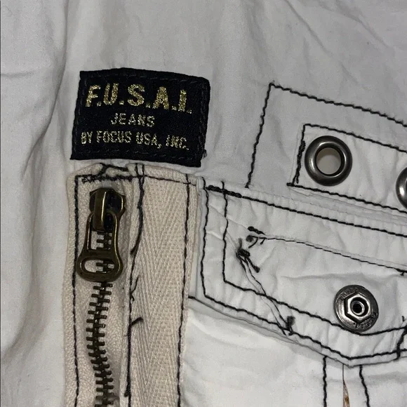 FUSAI - Vintage Early 2000s Fusai Jeans Affliction Style size M - Picture 2 of 5